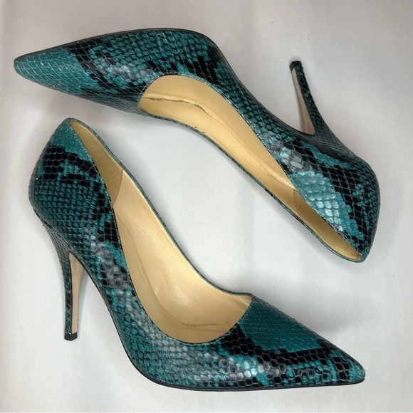 KATE SPADE Licorice Blue Snakeskin Heels Pump - Picture 2 of 8